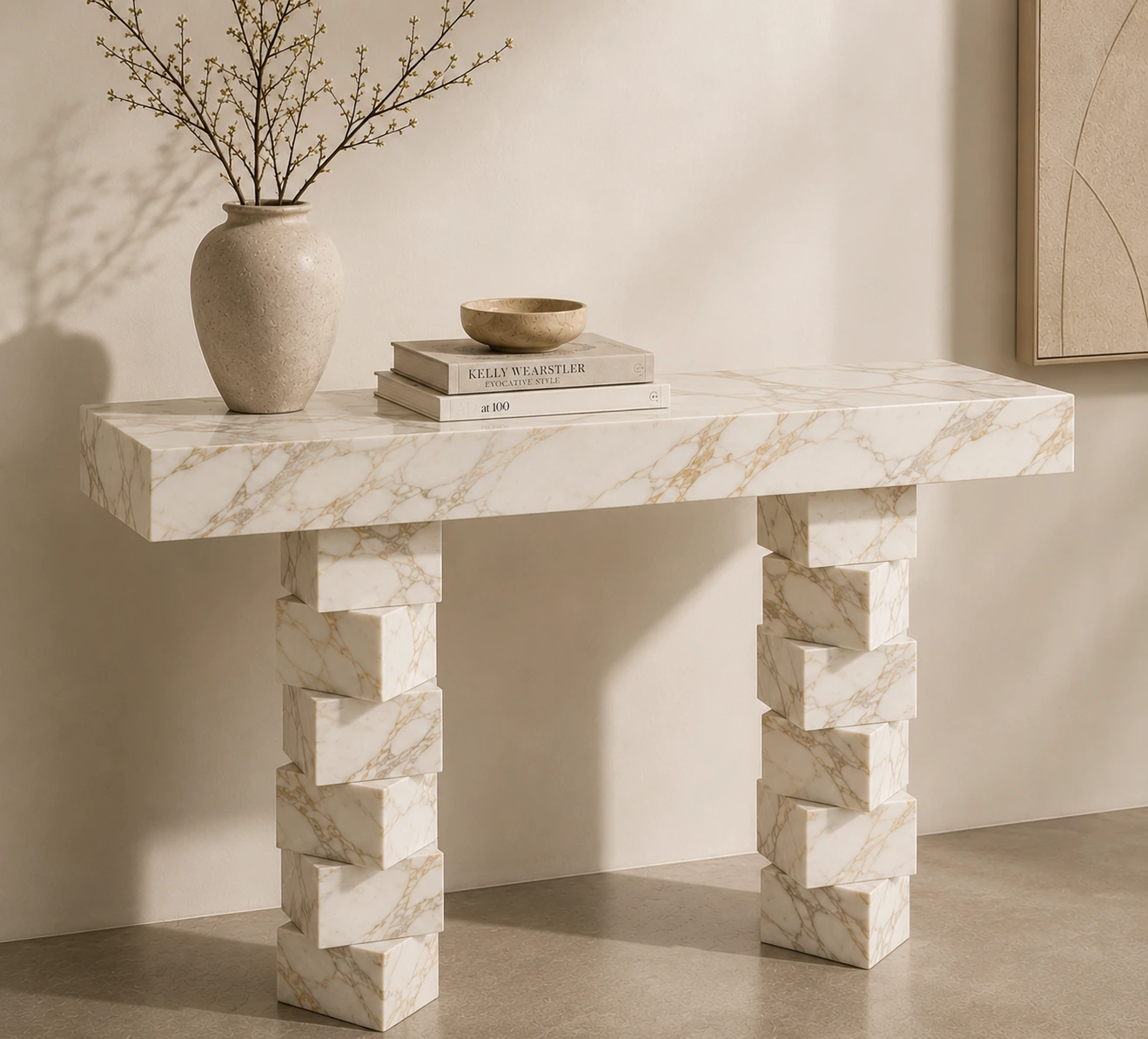 The caldera in Calacatta Gold